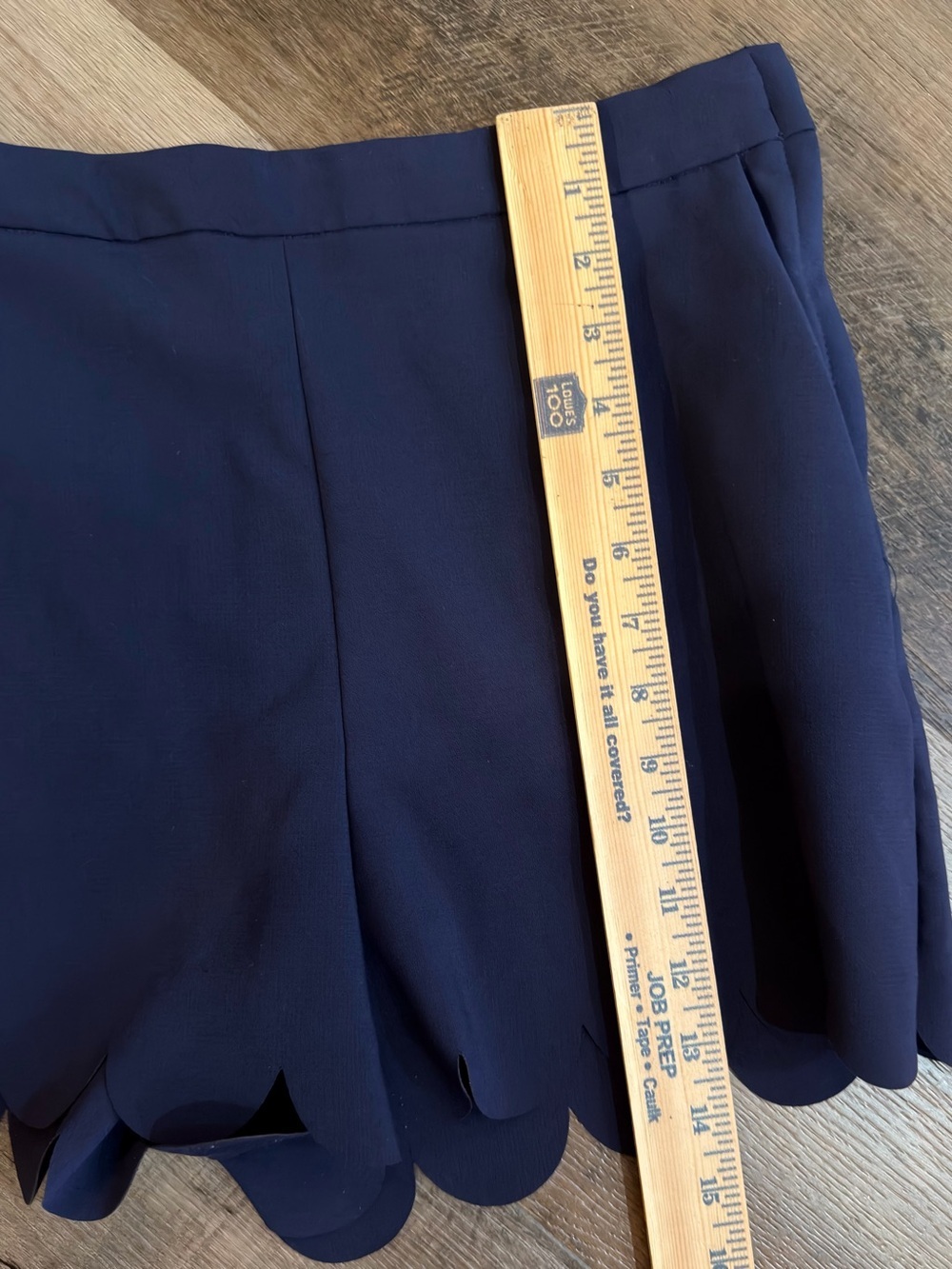 H&M Navy Scalloped Side Zip Shorts Size 8 - Picture 11 of 12